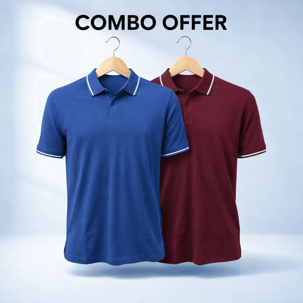 Combo Bubble Tex Jersey 100% Cotton Men’s Knit Polo-shirt (Combo 6)