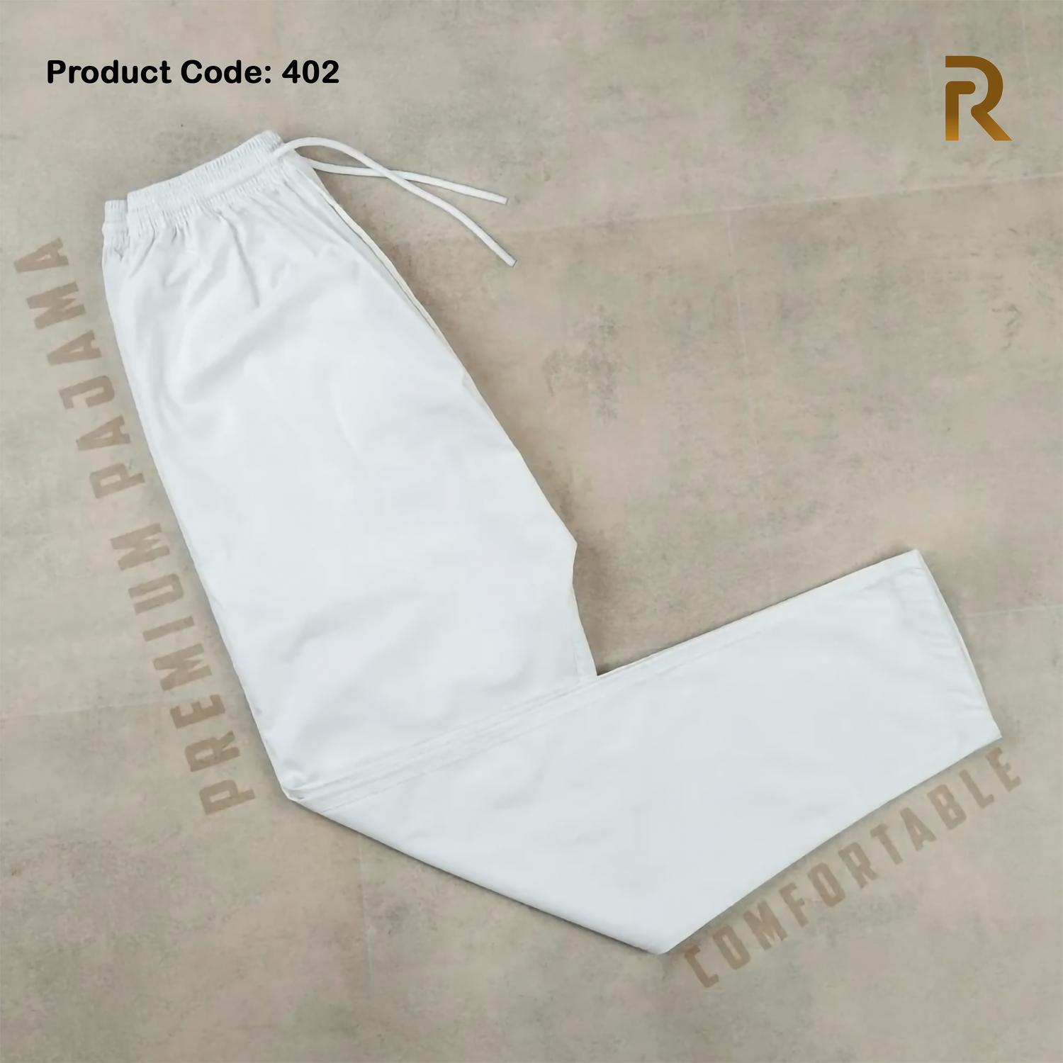 Premium Elegant White Glossy Cotton Paijama for Men