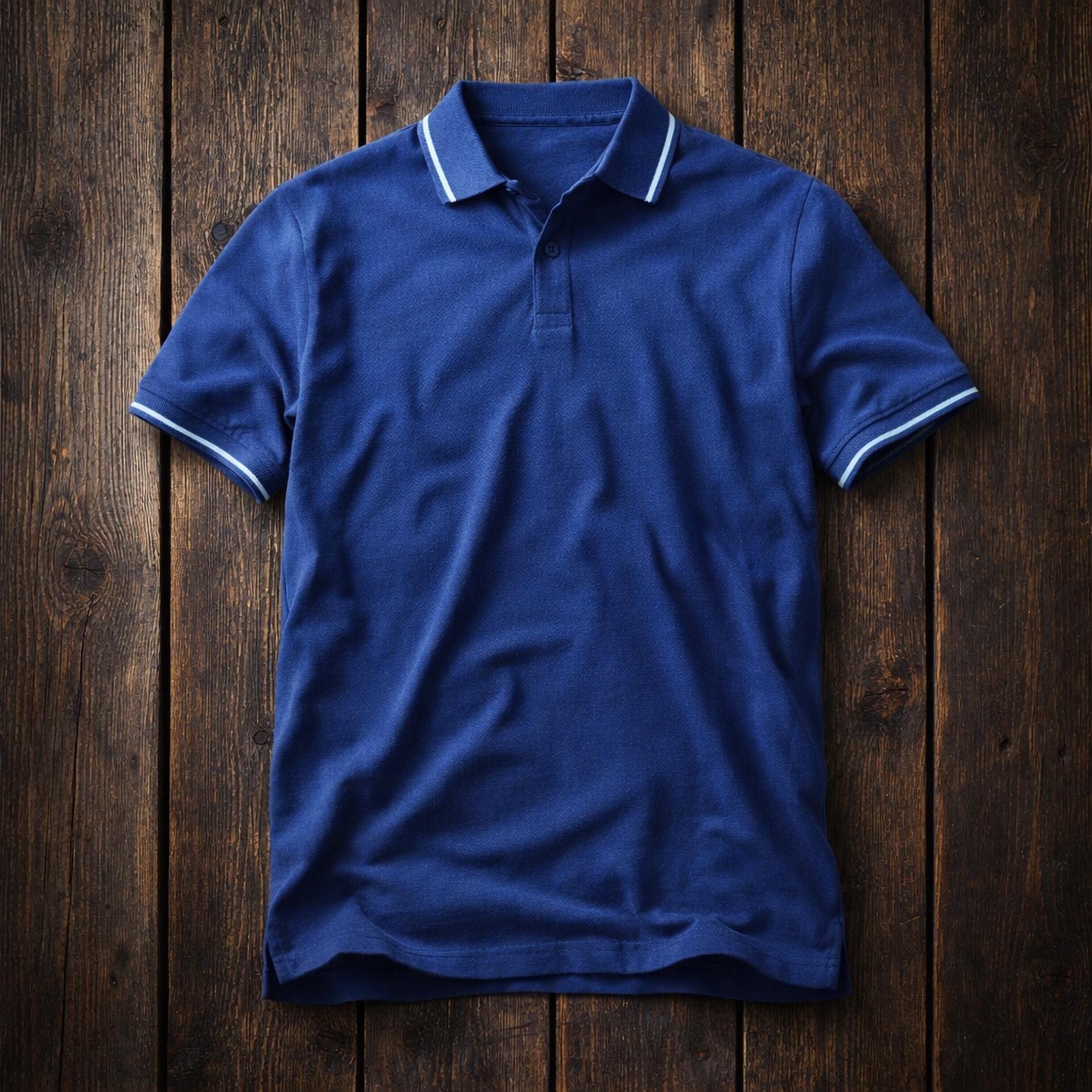 Blue Bubble Tex Jersey 100% Cotton Men’s Knit Polo-shirt