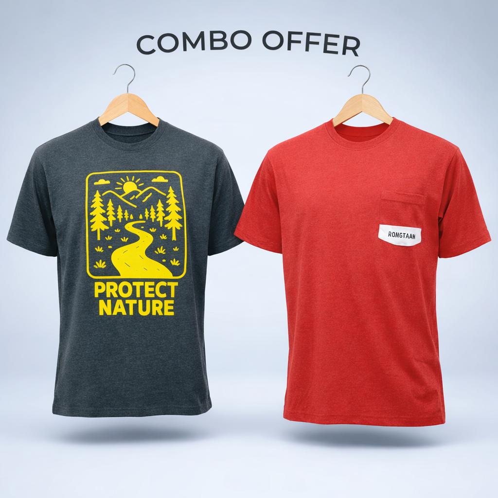 Combo Screen print CVC 60%-40% Men’s Knit T-shirt (Combo 10)