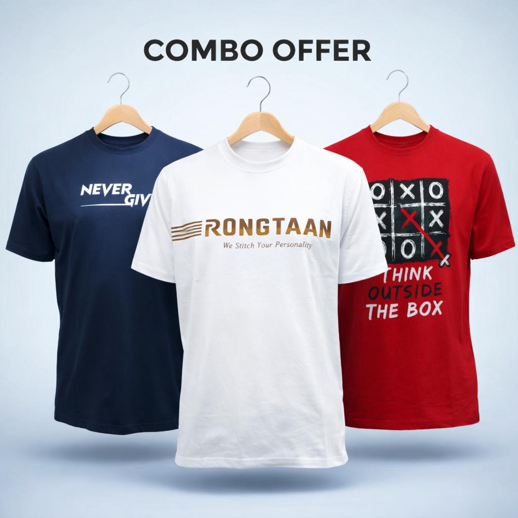 Combo Screen Print 100% Cotton Men’s Knit T-shirt (Combo 21)