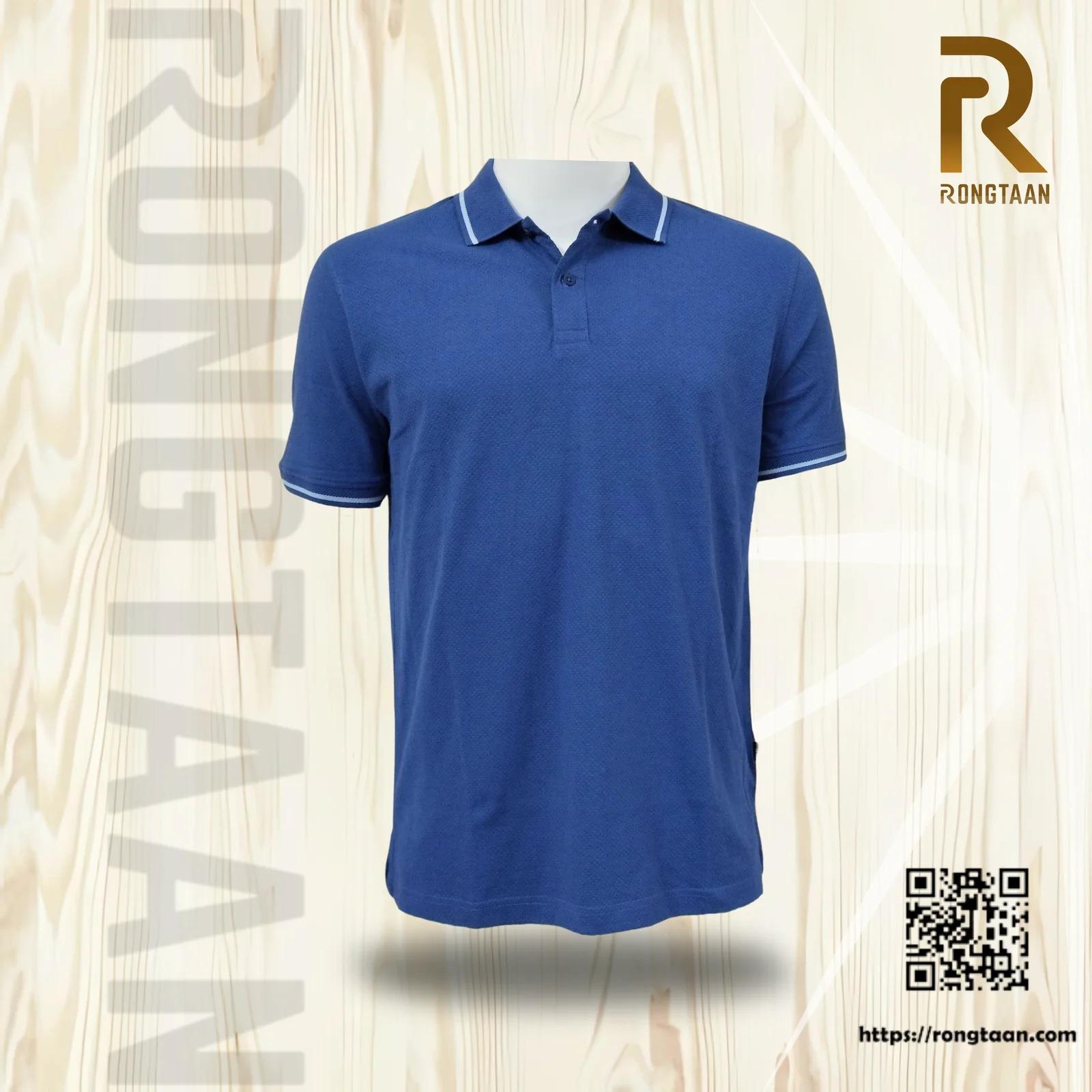 Blue Bubble Tex Jersey 100% Cotton Men’s Knit Polo-shirt
